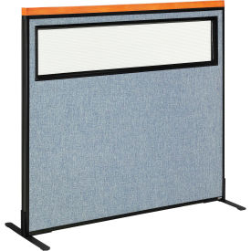 Interion® Deluxe Freestanding Office Partition Panel w/Partial Window 48-1/4