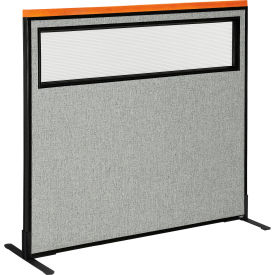 Interion® Deluxe Freestanding Office Partition Panel w/Partial Window 48-1/4