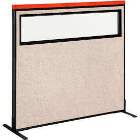 Interion® Deluxe Freestanding Office Partition Panel w/Partial Window 48-1/4