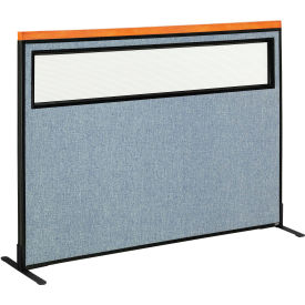 Interion® Deluxe Freestanding Office Partition Panel w/Partial Window 60-1/4