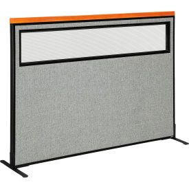 Interion® Deluxe Freestanding Office Partition Panel w/Partial Window 60-1/4