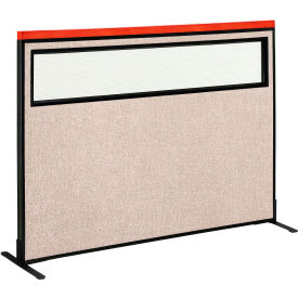Interion® Deluxe Freestanding Office Partition Panel w/Partial Window 60-1/4