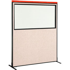 Interion® Deluxe Freestanding Office Partition Panel w/Partial Window 60-1/4