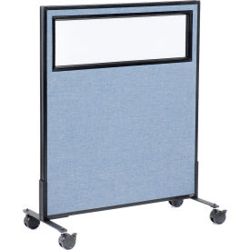 Interion® Mobile Office Partition Panel with Partial Window 36-1/4