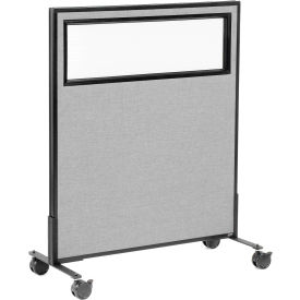 Interion® Mobile Office Partition Panel with Partial Window 36-1/4