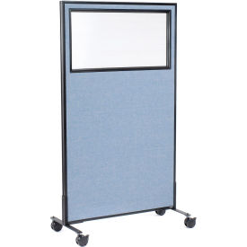 Interion® Mobile Office Partition Panel with Partial Window 36-1/4