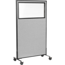 Interion® Mobile Office Partition Panel with Partial Window 36-1/4