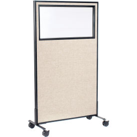 Interion® Mobile Office Partition Panel with Partial Window 36-1/4