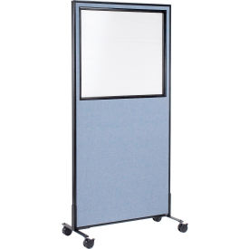 Interion® Mobile Office Partition Panel with Partial Window 36-1/4