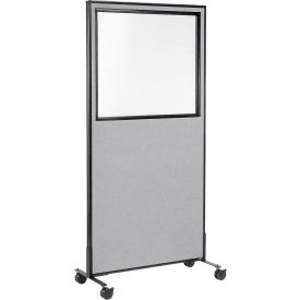 Interion® Mobile Office Partition Panel with Partial Window 36-1/4