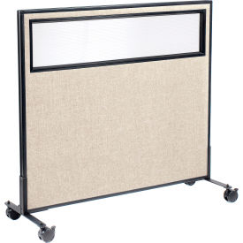 Interion® Mobile Office Partition Panel with Partial Window 48-1/4