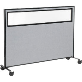 Interion® Mobile Office Partition Panel with Partial Window 60-1/4