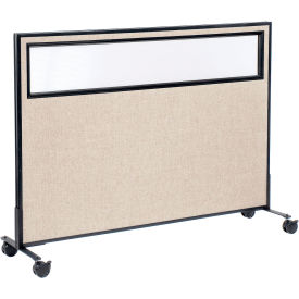 Interion® Mobile Office Partition Panel with Partial Window 60-1/4