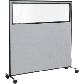 Interion® Mobile Office Partition Panel with Partial Window 60-1/4