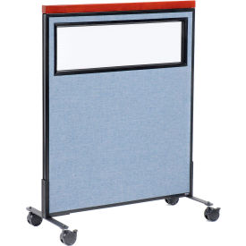 Interion® Mobile Deluxe Office Partition Panel with Partial Window 36-1/4