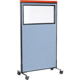 Interion® Mobile Deluxe Office Partition Panel with Partial Window 36-1/4