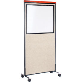 Interion® Mobile Deluxe Office Partition Panel with Partial Window 36-1/4