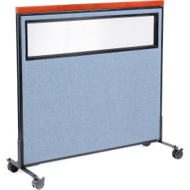 Interion® Mobile Deluxe Office Partition Panel with Partial Window 48-1/4