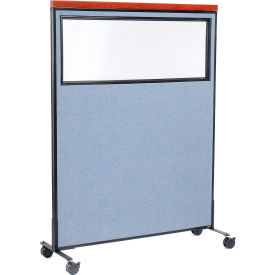 Interion® Mobile Deluxe Office Partition Panel with Partial Window 48-1/4