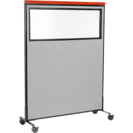 Interion® Mobile Deluxe Office Partition Panel with Partial Window 48-1/4