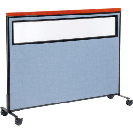 Interion® Mobile Deluxe Office Partition Panel with Partial Window 60-1/4
