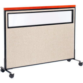 Interion® Mobile Deluxe Office Partition Panel with Partial Window 60-1/4