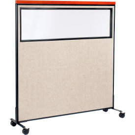 Interion® Mobile Deluxe Office Partition Panel with Partial Window 60-1/4