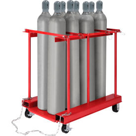 GoVets™ Forkliftable Cylinder Storage Caddy Mobile For 8 Cylinders 219C270