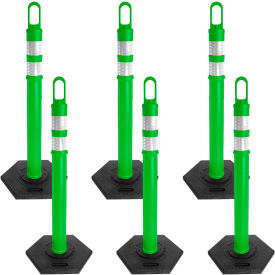 Mr. Chain® Delineator with Reflective Stripe Hexagonal Base Green Pack of 6 04-6782