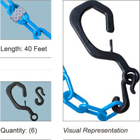 Mr. Chain® Delineator Hook Kit with Reflective Chain 2