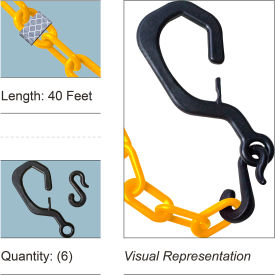 Mr. Chain® Delineator Hook Kit with Reflective Chain 2
