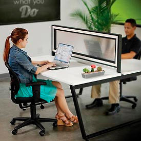 Interion® Translucent Partition For Double Collaboration Desk 860694