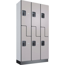 GoVets Z-Style 2-Tier 6 Door Digital Wood Locker 36