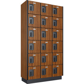 GoVets™ 6-Tier 18 Door Digital Wood Locker 36