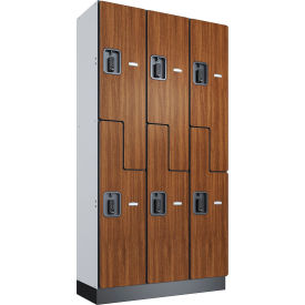 GoVets Z-Style 2-Tier 6 Door Digital Wood Locker 36