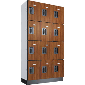 GoVets™ 4-Tier 12 Door Digital Wood Locker 36