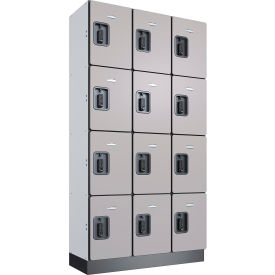 GoVets™ 4-Tier 12 Door Digital Wood Locker 36