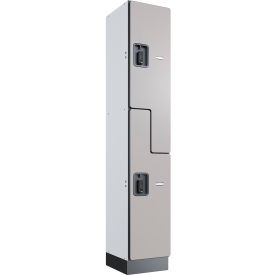 GoVets Z-Style 2-Tier 2 Door Digital Wood Locker 12