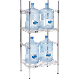 Nexel 5 Gallon Water Bottle Storage Rack 4 Bottle Capacity Chrome 083797
