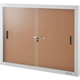 GoVets™ Enclosed Cork Bulletin Board with Sliding Doors 48