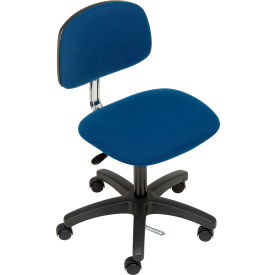 Interion® ESD Chair With Mid Back Fabric Blue 534BL695
