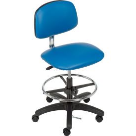 Interion® ESD Stool - Vinyl - Royal Blue 537BL695