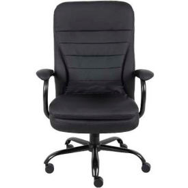 Interion® Big & Tall Executive Chair With High Back & Fixed Arms Synthetic Leather Black 374277
