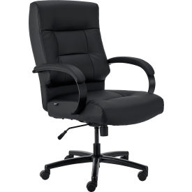 Interion® Big & Tall Executive Chair With High Back & Fixed Arms Bonded Leather Black 524238