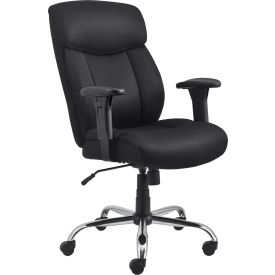 Interion® Big & Tall Executive Chair With High Back & Adjustable Arms Fabric Black 617695