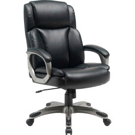 Interion® Leather Executive Chair Black 980695
