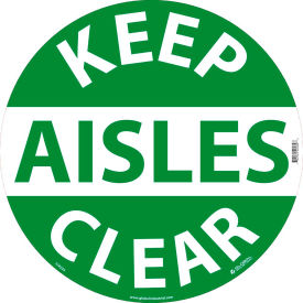 GoVets™ Floor Sign Walk On Keep Aisles Clear 17in Dia 234724