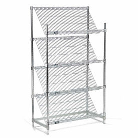 Nexel® 4 Shelf Chrome Slant Wire Shelving Unit Starter 48