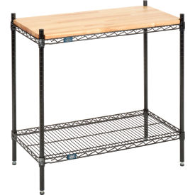 Nexel® 2 Shelf Black Epoxy Wire Shelving Display Unit Starter 36