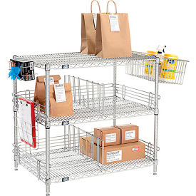 Nexelate® Silver Epoxy To Go Rack 3 Wire Shelves Dividers & Ledges 54
